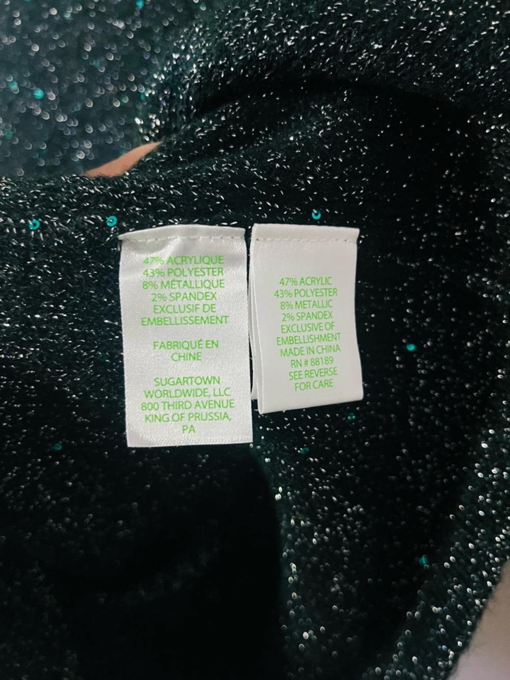 GREAT LIKE NEW CONDITION- Lilly Pulitzer Morgen Sequin Sweater in Evergreen XS - Picture 7 of 7